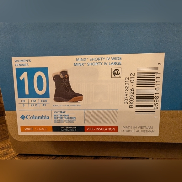 Columbia Women's Minx Shorty IV Winter Boots Black Size 10 Wide NEW - Picture 12 of 14